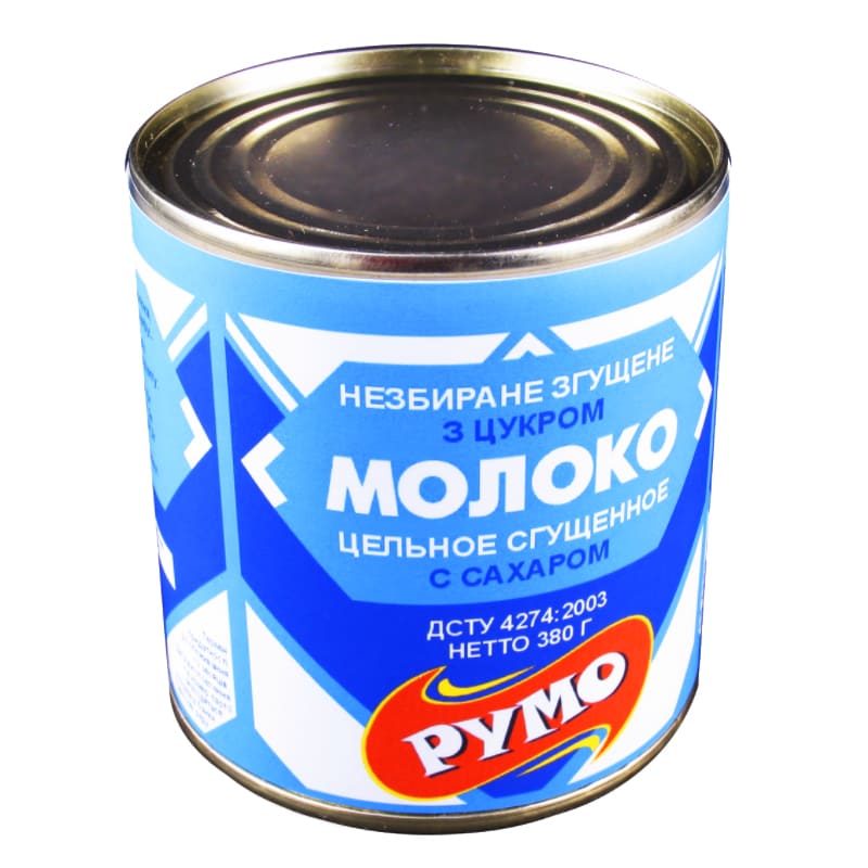 Молоко незбиране згущене з цукром Румо, 380 г